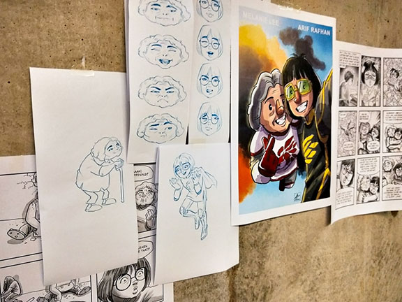 Amazing Ash and Superhero Ah Ma Work in Progress Comic Character Sketch